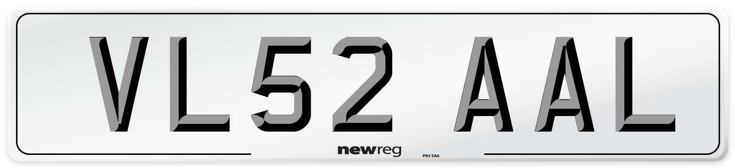 VL52 AAL Number Plate from New Reg